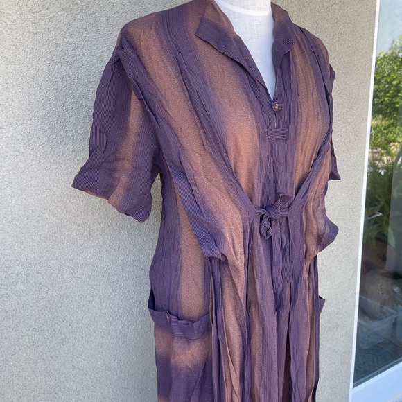 Hiroko Koshino 90s Japanese midi wrap style dress - Picture 6 of 9